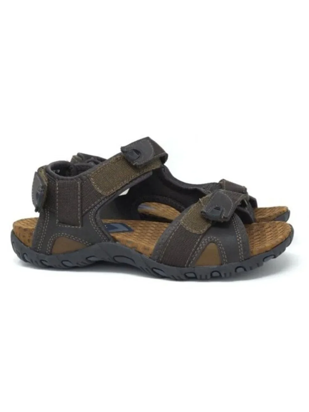 New Nunn Bush Rio Bravo Brown Leather Three-Strap Sandals Men’s 7M